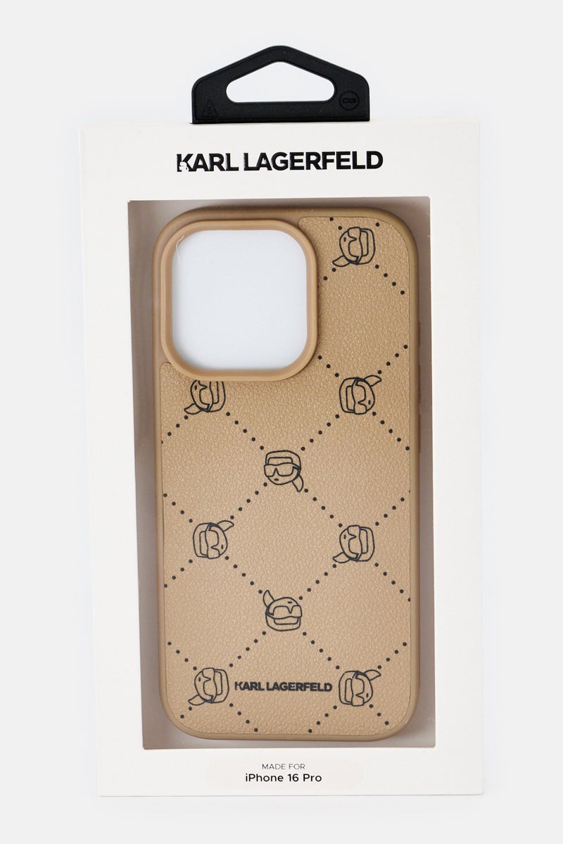 Karl Lagerfeld حافظة حماية بشعار علامة iPhone 16 Pro، بني داكن - Image 2