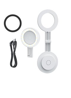 KASTWAVE LED Selfie Ring Light, Portable Magnetic Phone Ring Light, Sliding Design Fill Light, Mini Charging Foldable Magnetic Suction Makeup Light, Professional 180° Flip Ring Lighting for Selfies, White  - Image 1