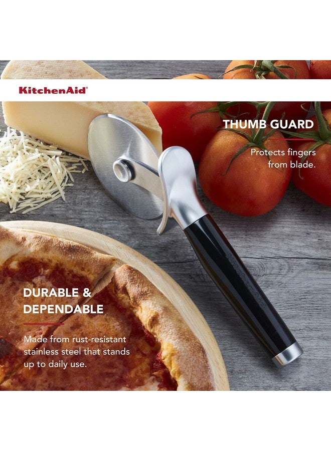 KitchenAid Classic Pizza Wheel with Sharp Blade For Cutting Through Crusts, Pies and More, Built In Finger Guard for Safety and Comfort Grip to Protect Fingers, Dishwasher Safe, 9-Inch, Black - Image 3