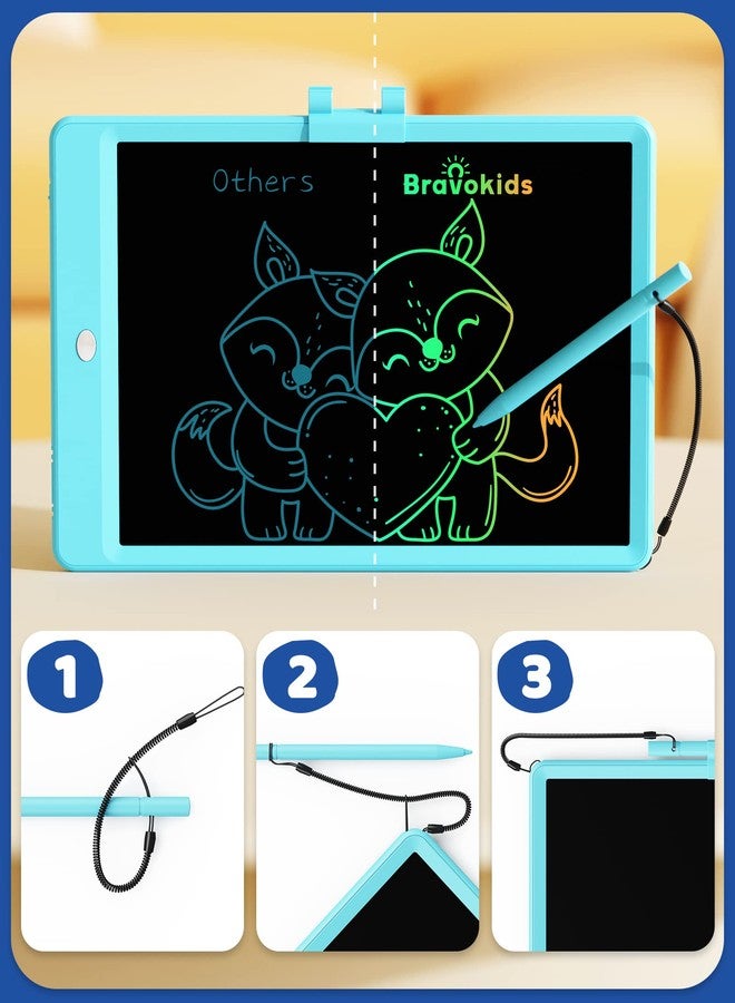 Bravokids Toys for 3-6 Years Old Girls Boys, LCD Writing Tablet 10 Inch Doodle Board, Electronic Drawing Pads, Educational Birthday Gift for 3 4 5 6 7 8 Years Old Kids Toddler (Blue) - Image 2