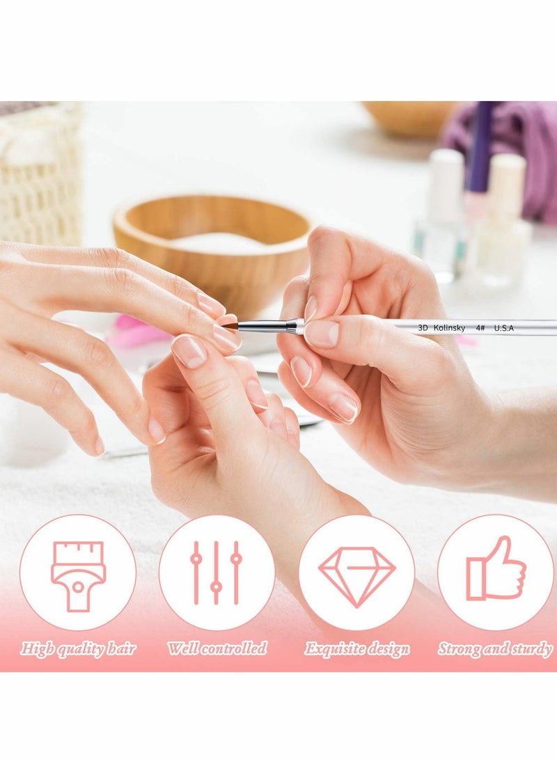 SYOSI Nail Art Brush, Nail Brush 3D Silver Metal Nail Art Brush with Non-slip Handle ring for Nail Design Nail Painting( 3Pcs, 2mm, 4mm, 5mm) - Image 2