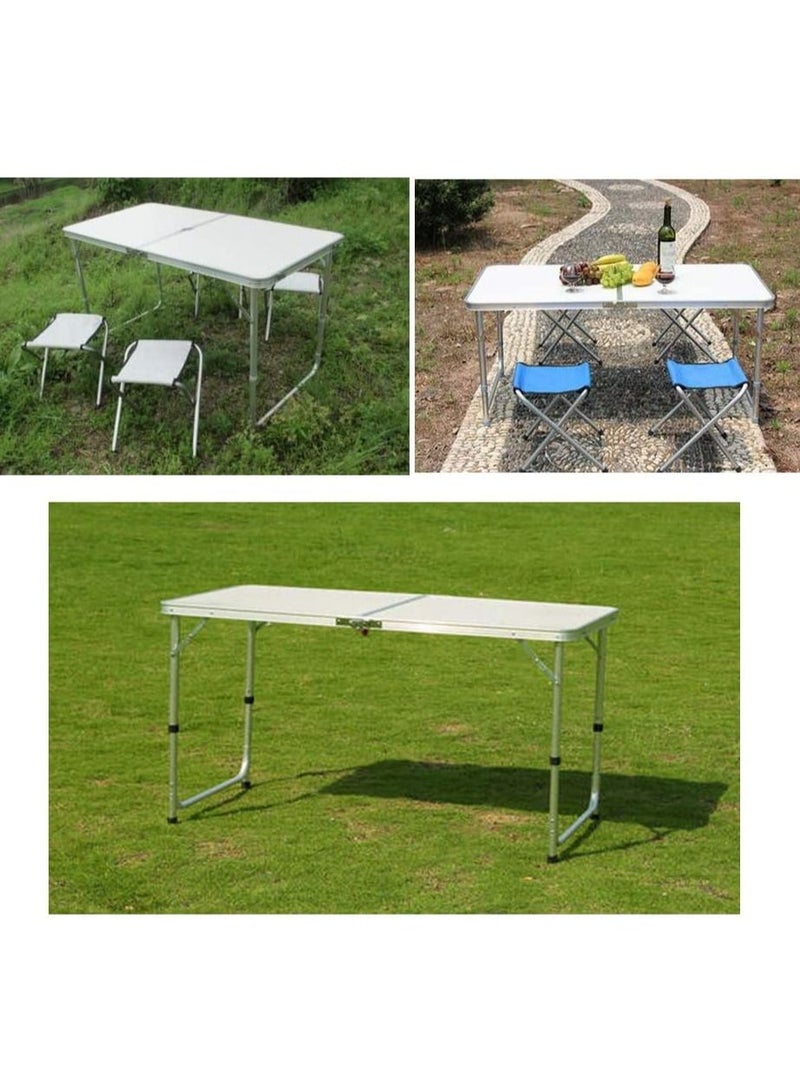 DubaiGallery Aluminum Folding Table, Adjustable Height Lightweight Portable Camping Picnic Table, Heavy Duty Folding Trestle Table for Catering Picnic Beach Outdoor Indoor - Image 5