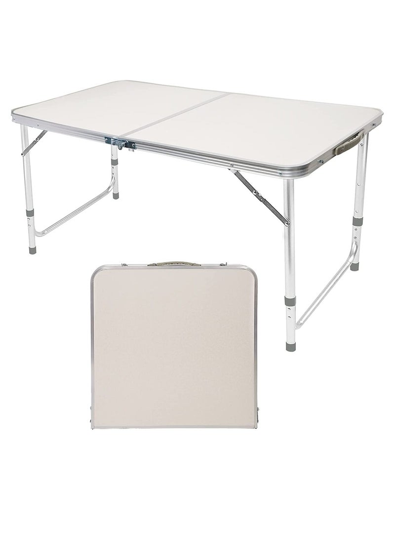 DubaiGallery Aluminum Folding Table, Adjustable Height Lightweight Portable Camping Picnic Table, Heavy Duty Folding Trestle Table for Catering Picnic Beach Outdoor Indoor - Image 2