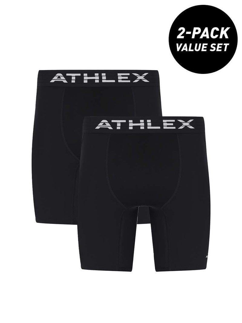 Athlex Men's FLEX PRO Training Shorts Black, Form-Fitting, Mesh Inserts for Ventilation, Ideal for Gym and Outdoor Workouts (UAE/KSA, Alpha, S, Regular, Regular, Black 2 pcs) - Image 2