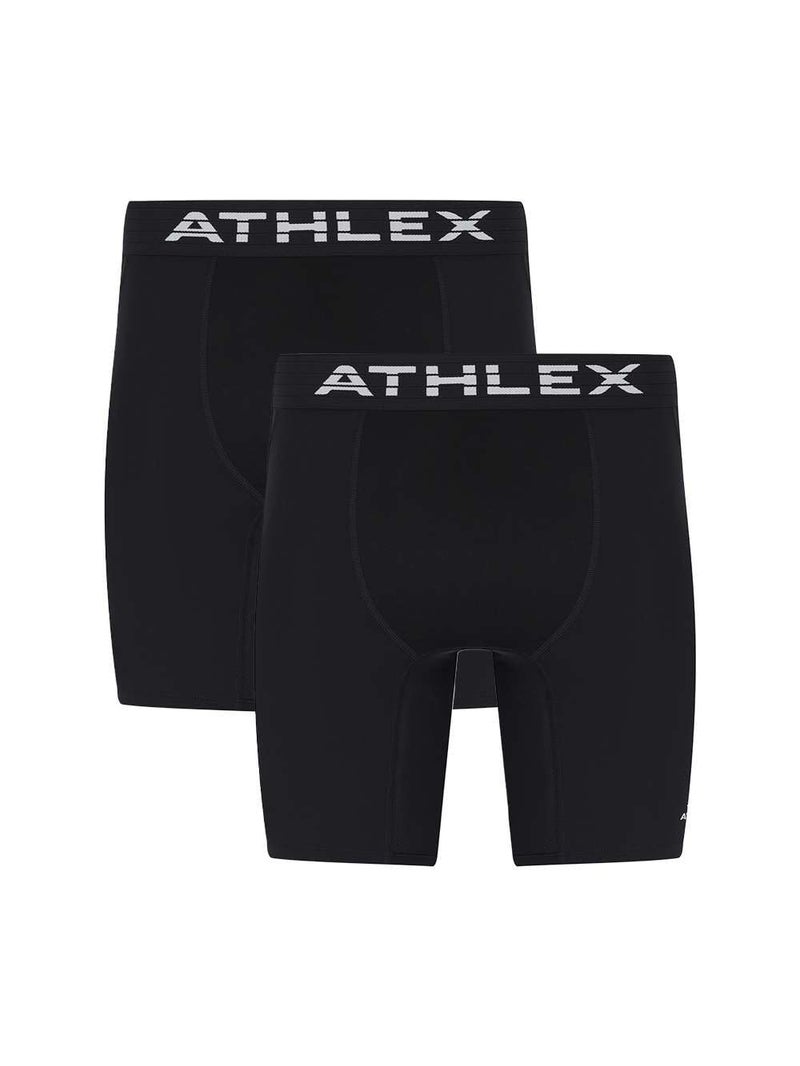 Athlex Men's FLEX PRO Training Shorts Black, Form-Fitting, Mesh Inserts for Ventilation, Ideal for Gym and Outdoor Workouts (UAE/KSA, Alpha, S, Regular, Regular, Black 2 pcs) - Image 1