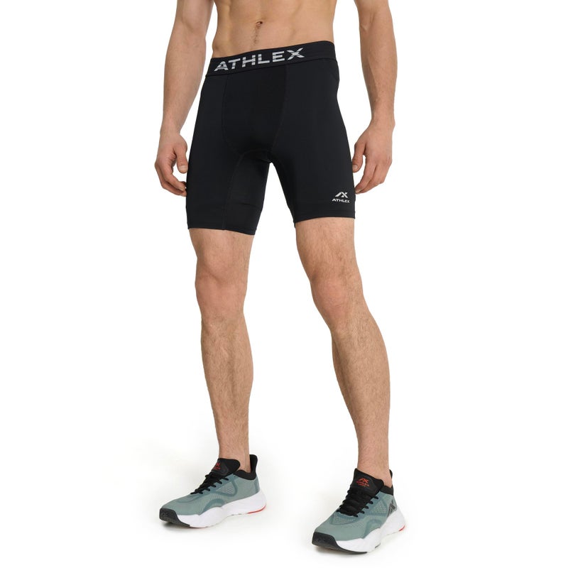 Athlex Men's FLEX PRO Training Shorts Black, Form-Fitting, Mesh Inserts for Ventilation, Ideal for Gym and Outdoor Workouts (UAE/KSA, Alpha, S, Regular, Regular, Black 2 pcs) - Image 3