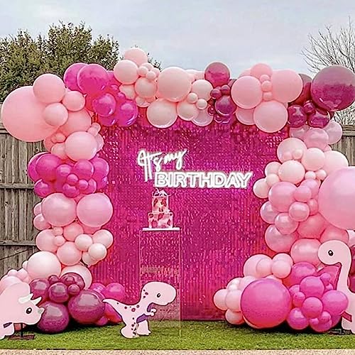 Togvu Pink Balloons Set, 60 Packs 12 Inch Metallic Chrome Pink Pearl Macaron Light Pink Different Shades Balloons for Girl Women Birthday Decorations, Wedding, Christening, Baby Shower Party - Image 5