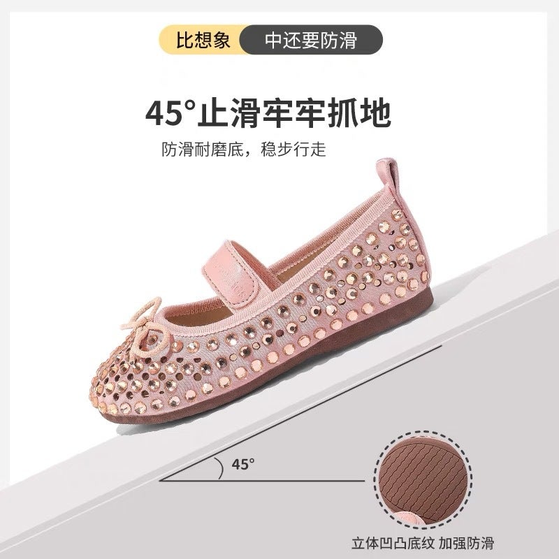 Canyze Girls Leather Shoes 2025 Spring New Children Bow Baby Crystal Shoes Shiny Princess Shoes - Image 4