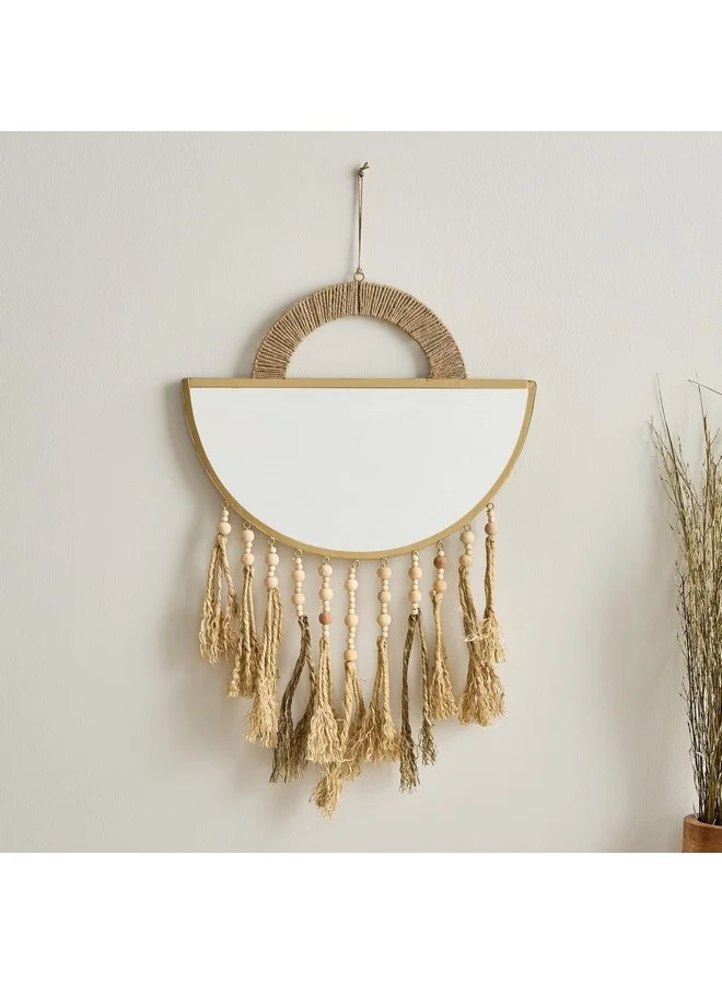 Home Box Enzo Mirror with Wood Wall Decor 50 x 40 cm