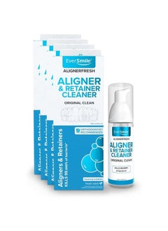 EverSmile AlignerFresh Original Clean Foam – Cleaner Compatible w/Invisalign and All Clear Aligners & Retainers – Eliminates Bacteria, Whitens Teeth, Fights Bad Breath – 50ml (4 Pack)  - Image 1