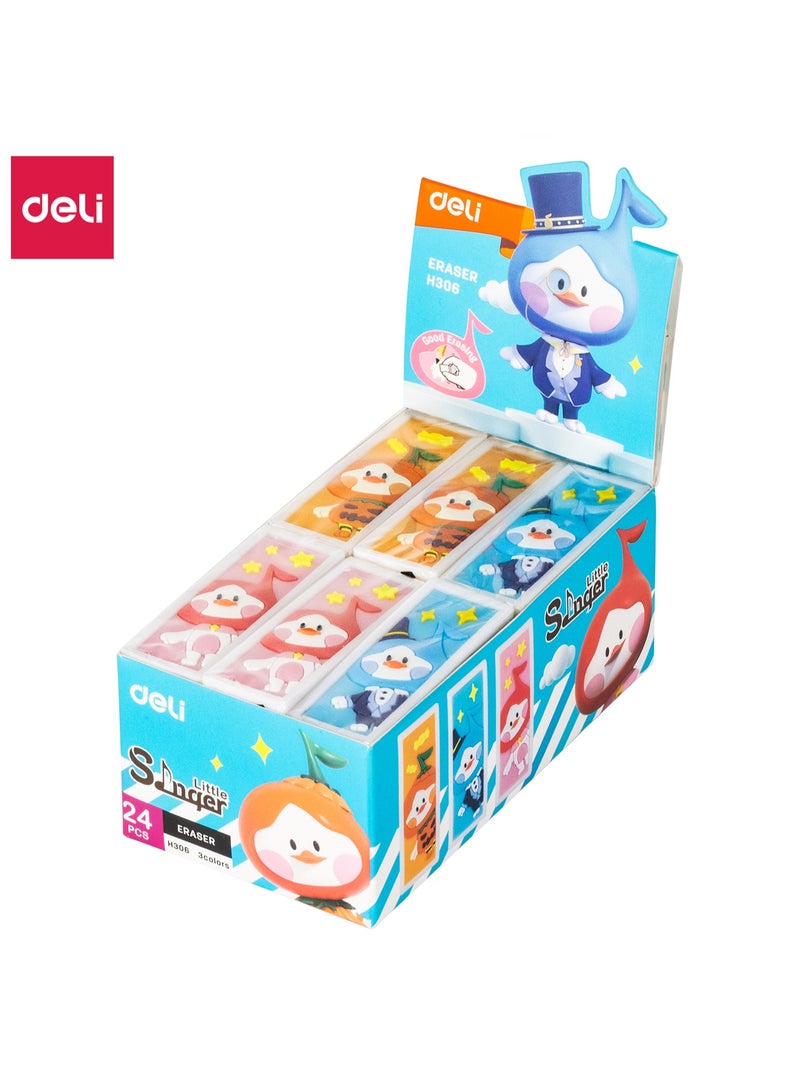 Deli Deli EH306 Eraser 54×20×10.5mm – ideal for school & creative use, 24pcs/box  - Image 1