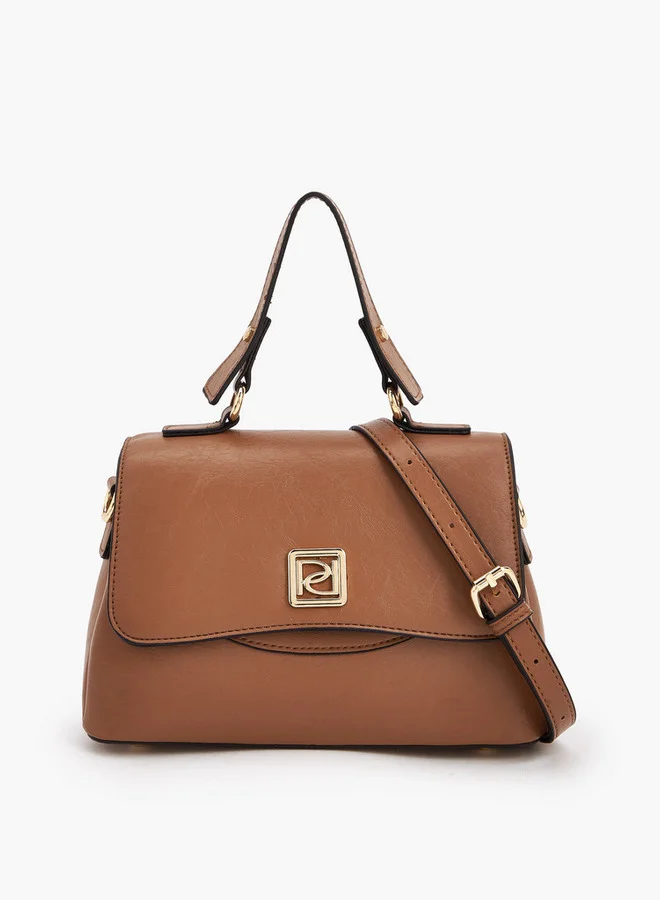 Paprika Solid Satchel Bag With Detachable Strap