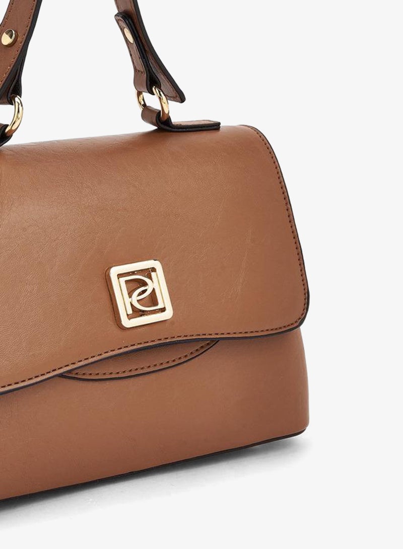 Paprika Solid Satchel Bag With Detachable Strap - Image 4