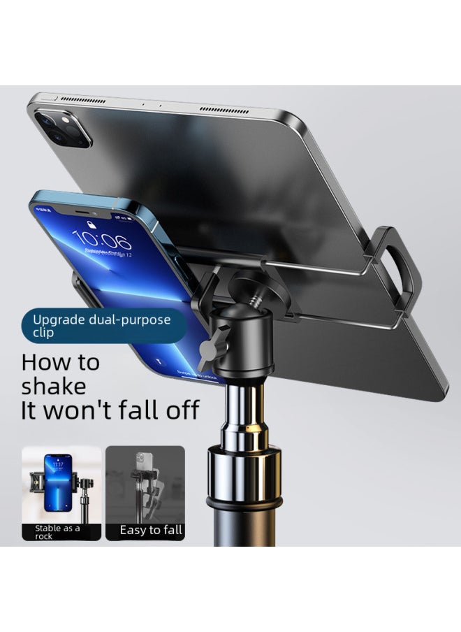 ماركة غير محددة - حامل تابلت Ipad Desktop Floor Tripod مناسب للهاتف المحمول Ipadpro 2 في 1 شاشة محمولة - اللون: [الكمبيوتر اللوحي ☆ الهاتف المحمول العالمي] 55 سم حامل مزدوج الوضع - Image 1