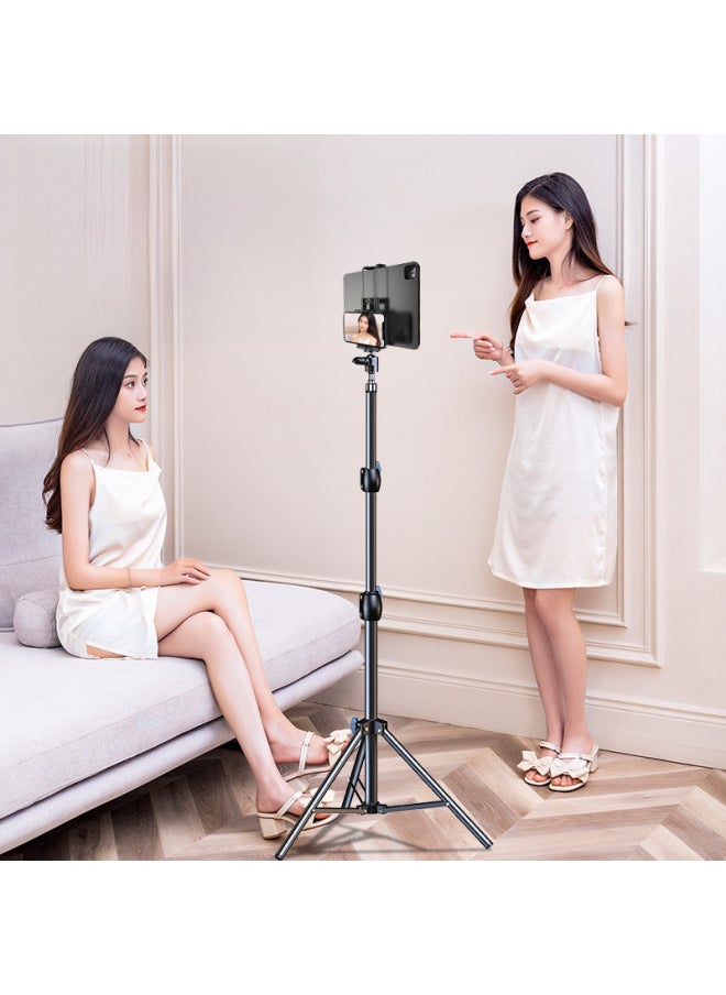 ماركة غير محددة - حامل تابلت Ipad Desktop Floor Tripod مناسب للهاتف المحمول Ipadpro 2 في 1 شاشة محمولة - اللون: [الكمبيوتر اللوحي ☆ الهاتف المحمول العالمي] 55 سم حامل مزدوج الوضع - Image 1