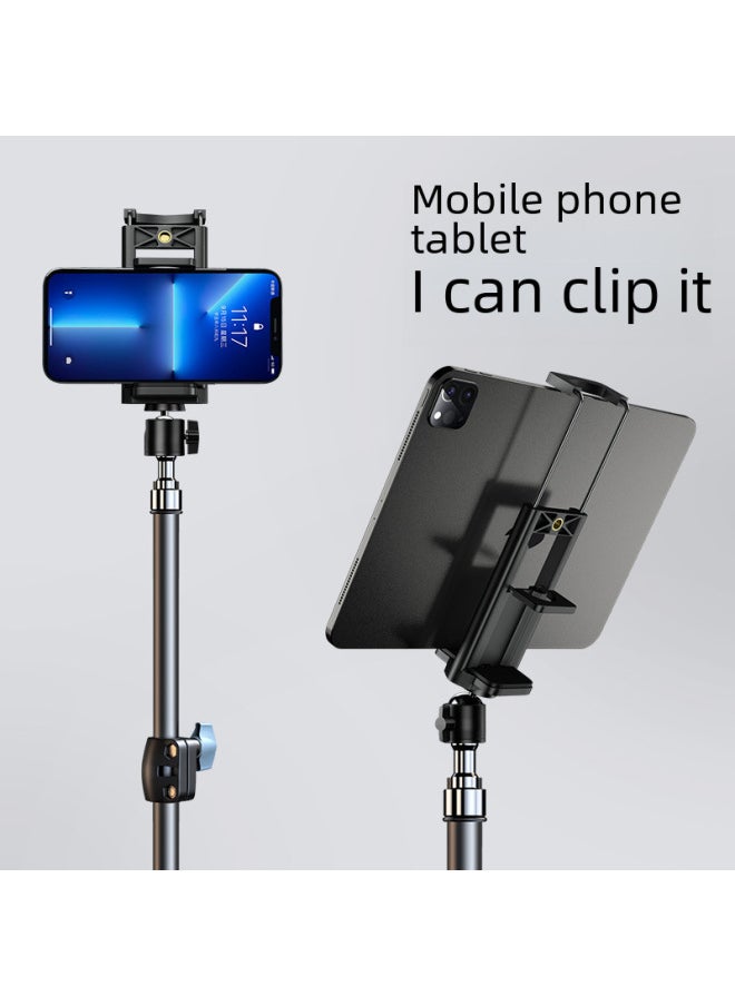 ماركة غير محددة - حامل تابلت Ipad Desktop Floor Tripod مناسب للهاتف المحمول Ipadpro 2 في 1 شاشة محمولة - اللون: [الكمبيوتر اللوحي ☆ الهاتف المحمول العالمي] 55 سم حامل مزدوج الوضع - Image 1