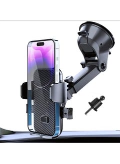 HM2A Car Phone Holder, Long Arm Phone Holder Car for Dashboard Windshield Air Vent【Heat-Resistant Strong Suction Cup】Car Mobile Holder Compatible with Most Phones…  - Image 1