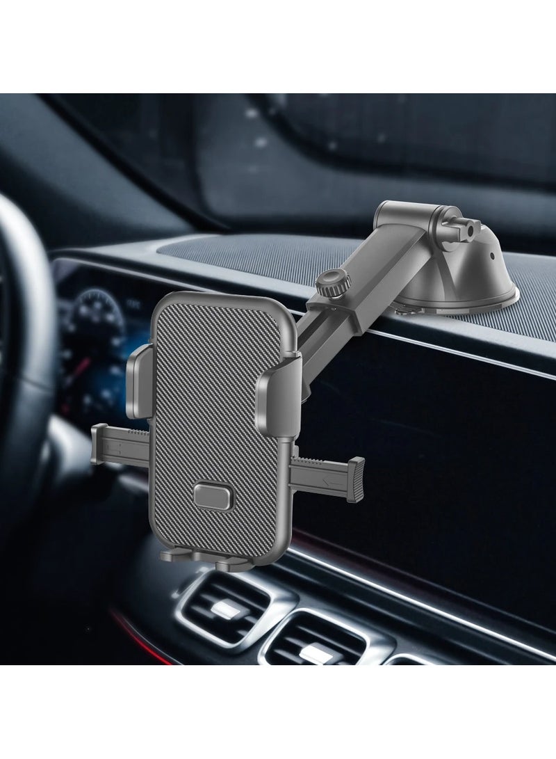 HM2A Car Phone Holder, Long Arm Phone Holder Car for Dashboard Windshield Air Vent【Heat-Resistant Strong Suction Cup】Car Mobile Holder Compatible with Most Phones… - Image 2