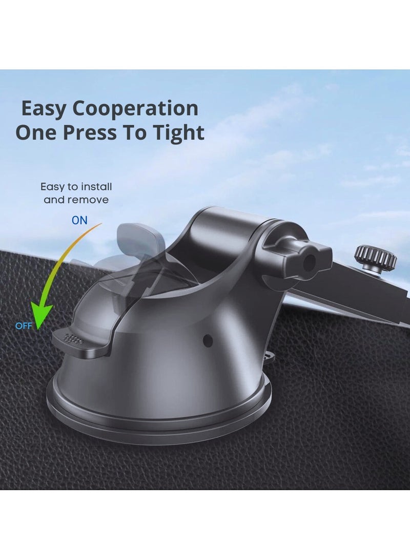 HM2A Car Phone Holder, Long Arm Phone Holder Car for Dashboard Windshield Air Vent【Heat-Resistant Strong Suction Cup】Car Mobile Holder Compatible with Most Phones… - Image 3