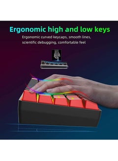 Rock Pow 60% Wired Gaming Keyboard,True RGB Mini Keyboard, Waterproof Small Compact 61 Keys Keyboard for PC/Mac Gamer, Typist, Travel, Easy to Carry on Business Trip  - Image 3