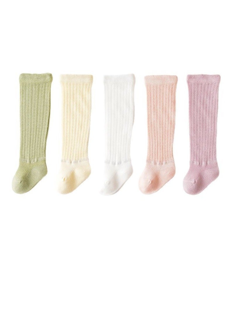 5 pairs of breathable baby long over the knee socks - Image 4