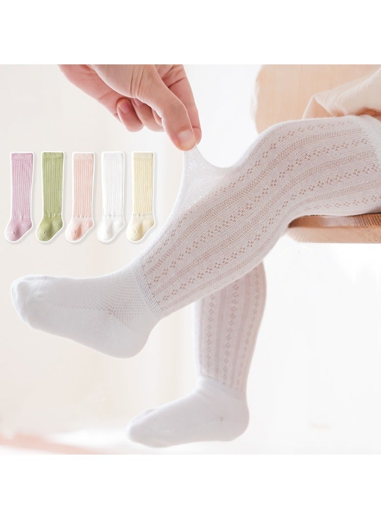5 pairs of breathable baby long over the knee socks - Image 1