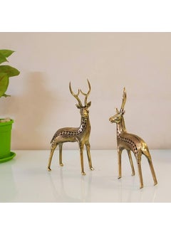 FASHERATI Metal Deer Pair Statue 65 inch Gold Pack of 2 Pieces  - Image 1