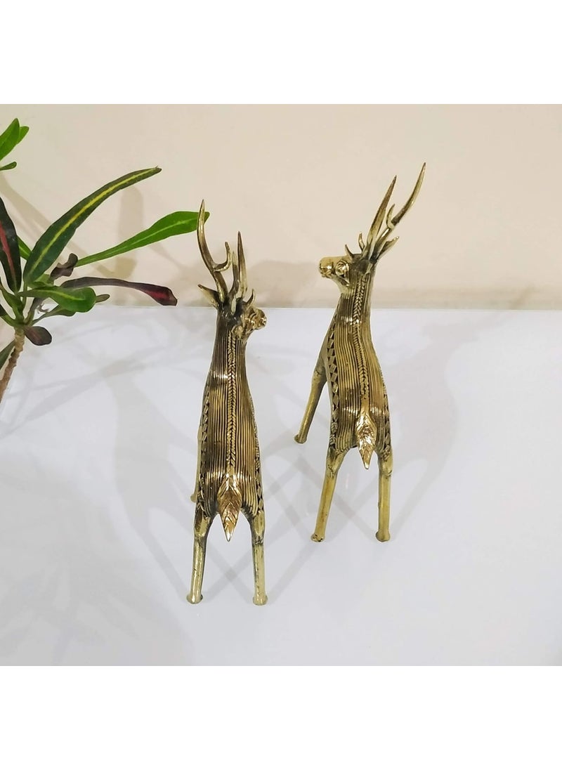 Metal Deer Pair Statue 65 inch Gold Pack of 2 Pieces
