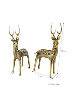 FASHERATI Metal Deer Pair Statue 65 inch Gold Pack of 2 Pieces  - Image 4