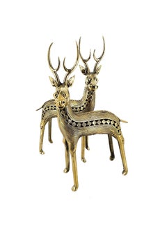 FASHERATI Metal Deer Pair Statue 65 inch Gold Pack of 2 Pieces  - Image 3