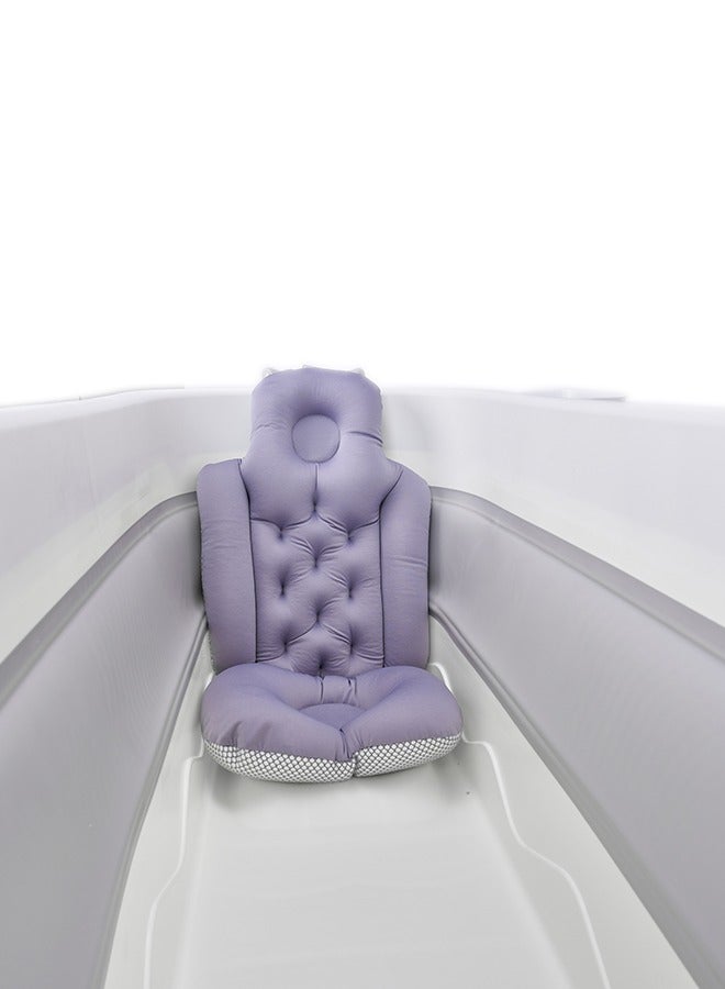 ليمرا وسادة حمام قابلة للطي للبالغين، وسادة مقعد لحوض الاستحمام للبالغين، وسادة حوض استحمام مريحة، وسادة حمام لدعم الرقبة والرأس والكتفين بمشبك تثبيت يمكن تعليقها رمادي غامق - Image 2