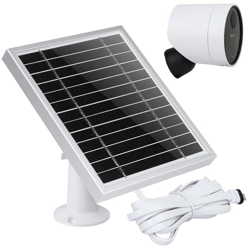 UYODM Solar Panel Compatible with SimpliSafe Outdoor Security Camera,Power Your SimpliSafe Outdoor Camera continuously, AL Alloy Frame Durable and Sturdy - Silver - Image 1