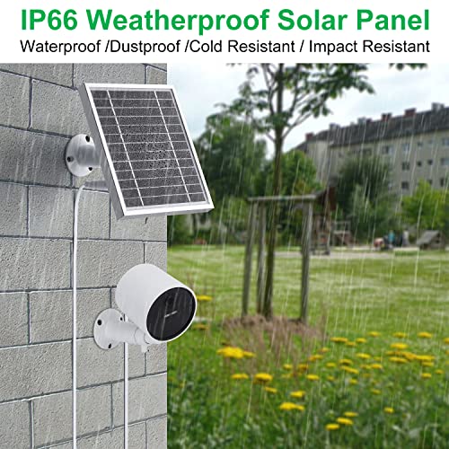 UYODM Solar Panel Compatible with SimpliSafe Outdoor Security Camera,Power Your SimpliSafe Outdoor Camera continuously, AL Alloy Frame Durable and Sturdy - Silver - Image 2