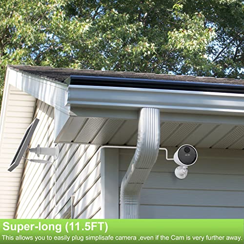 UYODM Solar Panel Compatible with SimpliSafe Outdoor Security Camera,Power Your SimpliSafe Outdoor Camera continuously, AL Alloy Frame Durable and Sturdy - Silver - Image 4