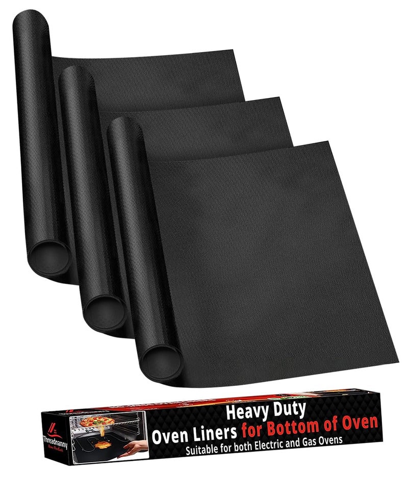 Heavy Duty Oven Liners for Bottom of Oven Non Stick Teflon Liners for Electric or Gas Ranges Reusable Mats for Electric Gas Microwave or Grill BPA PFOA Free Spill Guard Kitchen Accessory