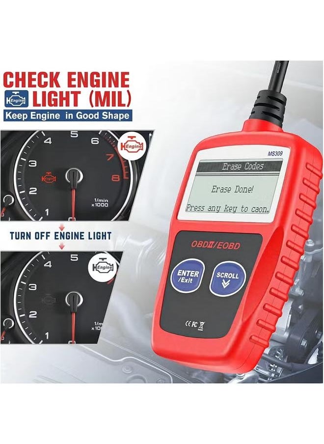 يونج شنج أداة تشخيص السيارات النسخة المطورة من Ms309 Obd2 Obdii Eobd أداة الماسح الضوئي لقارئ رمز الخطأ  - Image 4