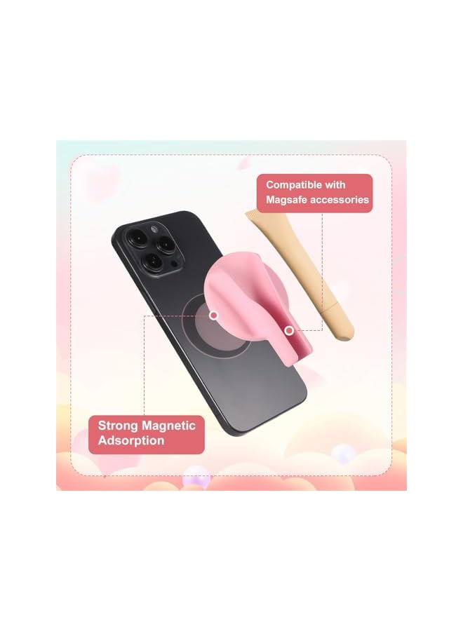 Green Tiger Magnetic Lip Gloss Holder for Cell Phone, Silicone LipMag Holder, Easy-Grip Portable Lip Gloss Case for iPhone 15/14/13/12 (Pink) - Image 3