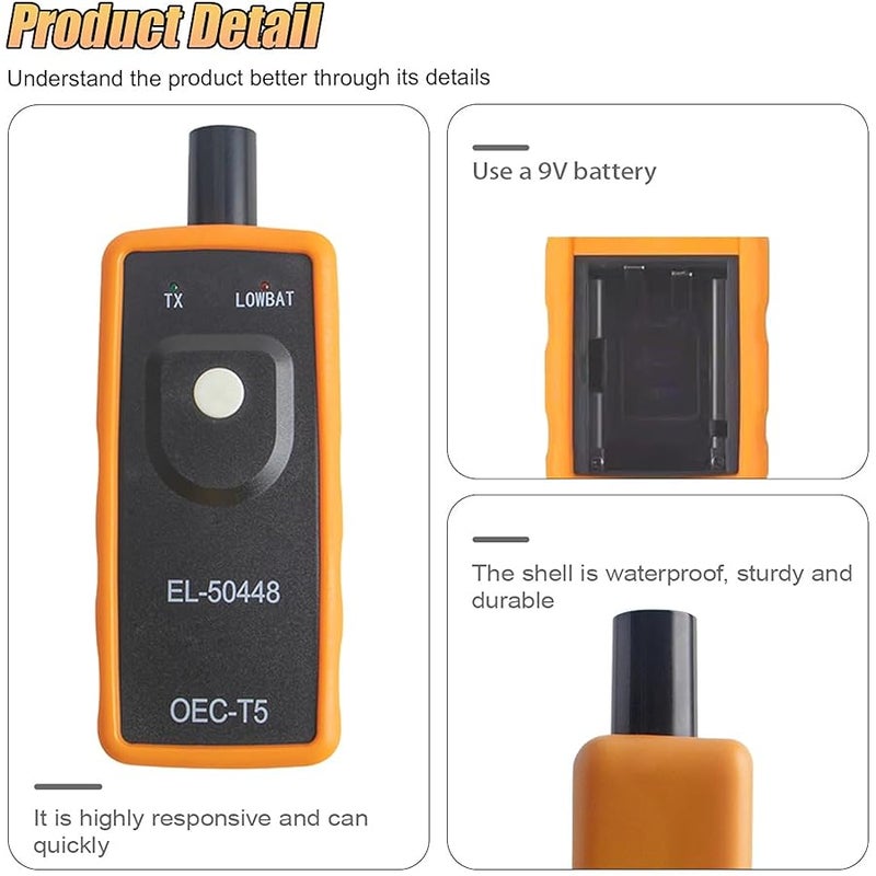 ZIMISI EL-50448 TPMS Relearn Tool, OEC-T5 Tire Pressure Monitor Sensor System Activation and Reset Tool, Programming Training Reset Tools for GM/Buick/Chevy Series Vehicles - Image 3