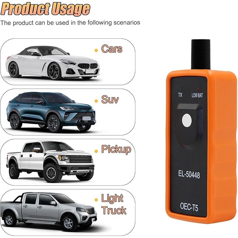 ZIMISI EL-50448 TPMS Relearn Tool, OEC-T5 Tire Pressure Monitor Sensor System Activation and Reset Tool, Programming Training Reset Tools for GM/Buick/Chevy Series Vehicles - Image 4