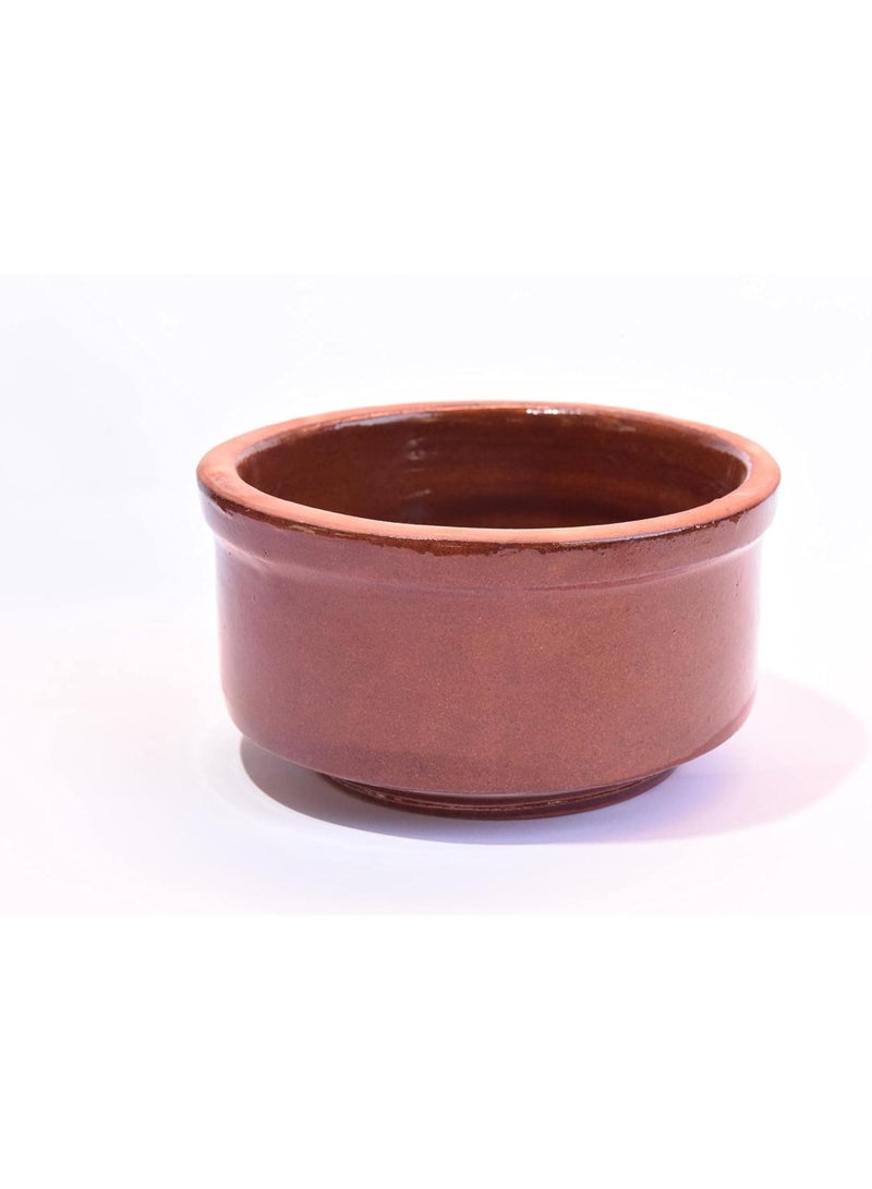 Clay Cooking Pot Microwave and Oven Safe Single Piece Heat Resistant Earthenware Casserole Dish with Lid for Baking Serving and Traditional Home Kitchen Use - Image 1