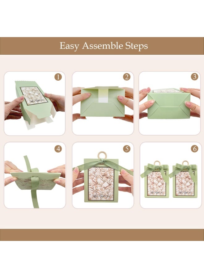 Generic 10-Pack Vintage Floral & Bird Wedding Candy Boxes – Elegant Fabric & Paper Texture with Ribbons, Retro French Forest-Inspired Design, Perfect Favor Boxes for Wedding Sweets, Birthdays, Baby Showers & Special Parties | Premium Treat Packaging for Guests  - Image 5