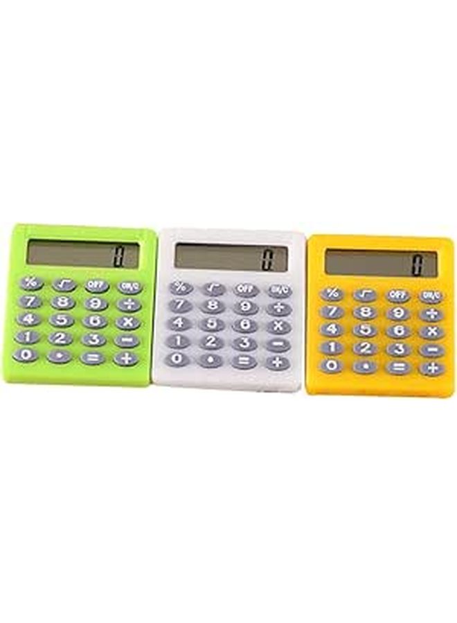 Mini Electronic Calculator 3pc Set Portable Student Test Calculator Random Color - Image 1