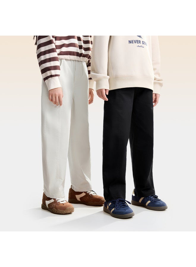 Annil بنطلونات مستقيمة الساق للأطفال 2025 خريف جديدة للأولاد والبنات، متعددة الاستخدامات، عصرية، ضيقة، بلون موحد، بنطلونات رياضية غير رسمية - Image 3