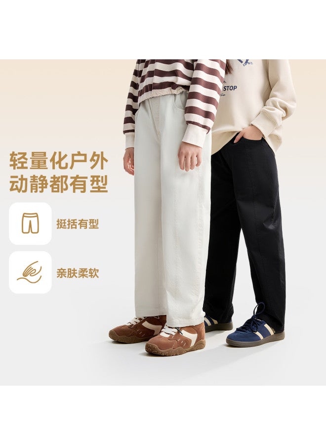 Annil بنطلونات مستقيمة الساق للأطفال 2025 خريف جديدة للأولاد والبنات، متعددة الاستخدامات، عصرية، ضيقة، بلون موحد، بنطلونات رياضية غير رسمية - Image 2