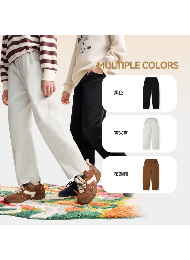 Annil بنطلونات مستقيمة الساق للأطفال 2025 خريف جديدة للأولاد والبنات، متعددة الاستخدامات، عصرية، ضيقة، بلون موحد، بنطلونات رياضية غير رسمية - Image 4