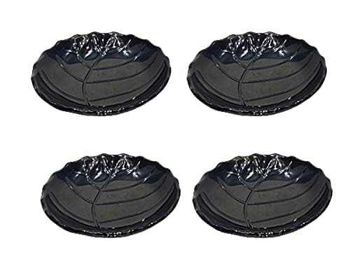 DECOR VIBES Melamine Dahi Bhalla and Chat Plate, Snack and Appetizer Plate, Tray for Party and Daily use Serving Platter for Diwali (Matt Black, Dia 4 Inch, Pack of 6) - Image 2
