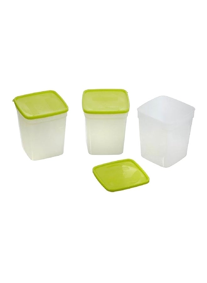 Arrow 3-Piece BPA Free Freezer Storage Stackable Container Set Green and White 946 ml 04405 - Image 1