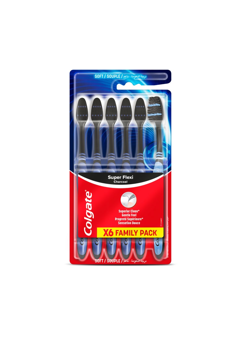 كولجيت Super Flexi Charcoal Soft Toothbrush None