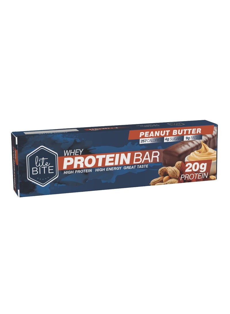Lite Bite Peanut Butter Whey Protein Bar 70g (20g Protein) 