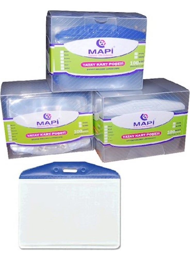 MAPi Card P.Pvc Oval Striped Blue 100 Pieces 910 10 04 